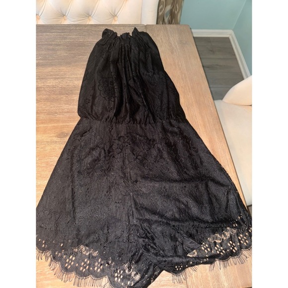 LOVER the Label Black Lace Romper Halter Neck Tie Sleeveless Size 14/10 - Picture 10 of 16